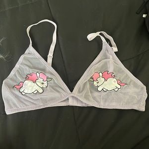 Lavender unicorn mesh bralette